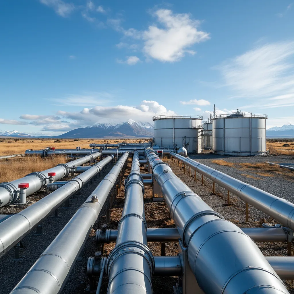 Instalación moderna de procesamiento de gas en Argentina